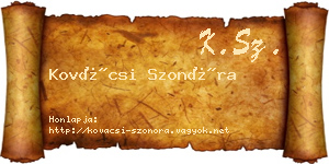 Kovácsi Szonóra névjegykártya